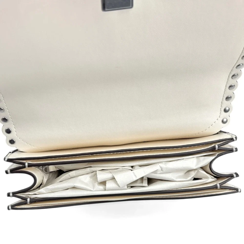 NWT‎ Tory Burch Britten Studded Small Adjustable Shoulder Bag in New Ivory $598